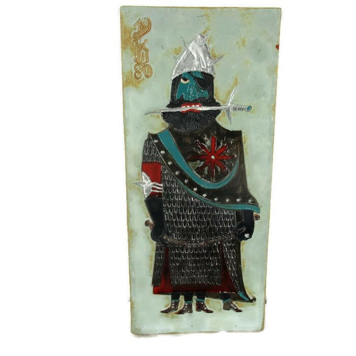Wall Plaque Glazed Ceramic Tile Giant Arno Brys For Amphora Vandeweghe Funky