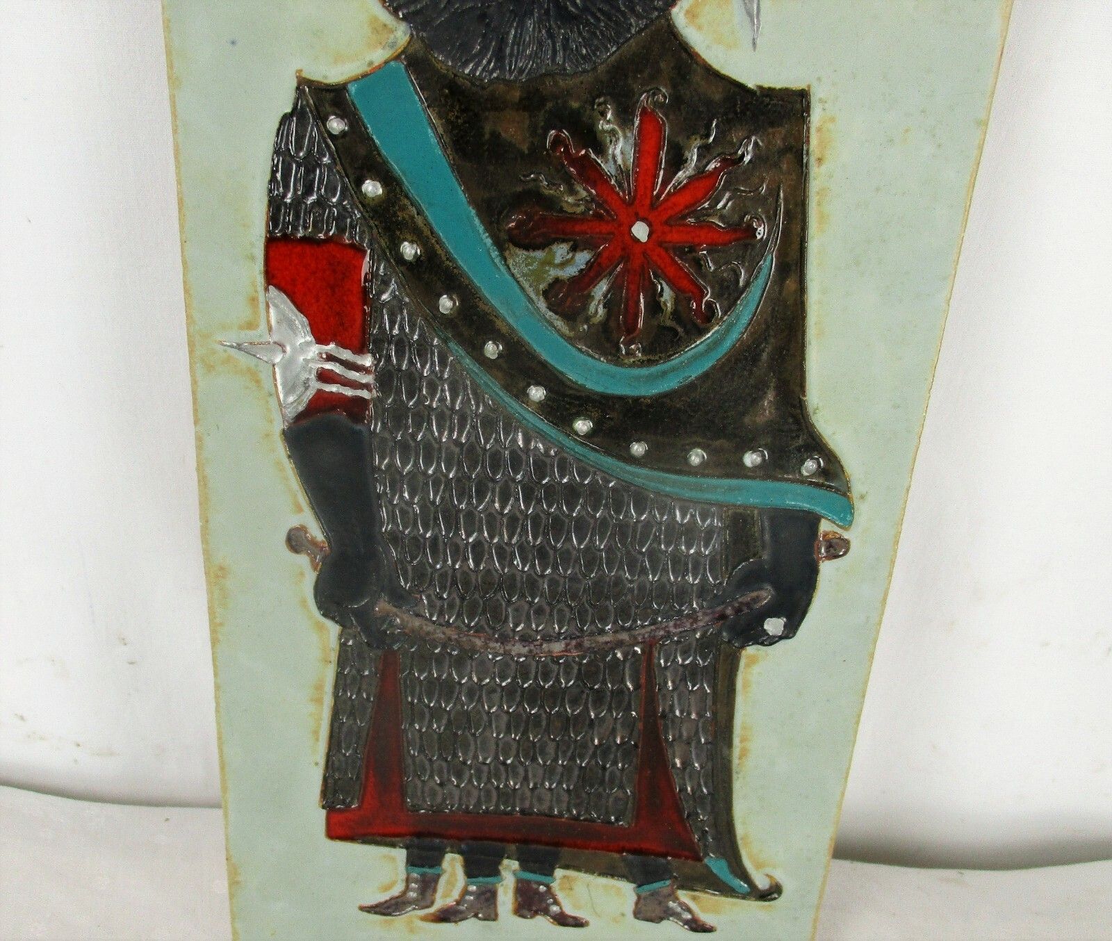 Wall Plaque Glazed Ceramic Tile Giant Arno Brys For Amphora Vandeweghe Funky photo for sale