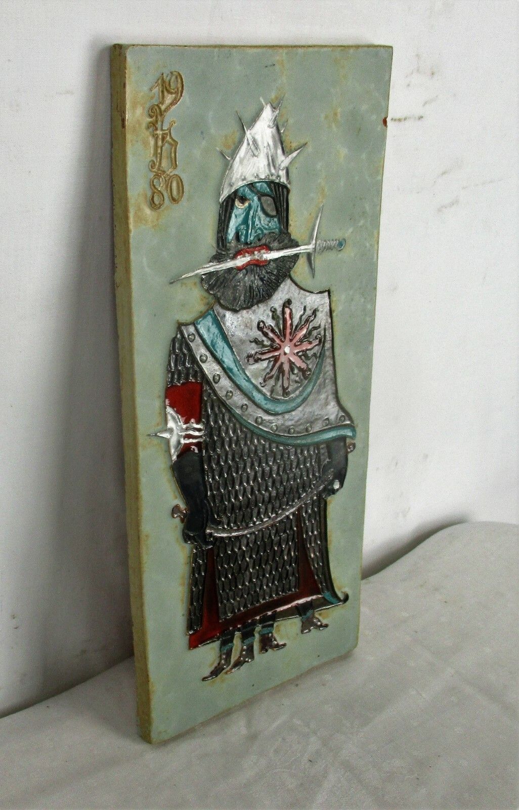 Wall Plaque Glazed Ceramic Tile Giant Arno Brys For Amphora Vandeweghe Funky photo Art