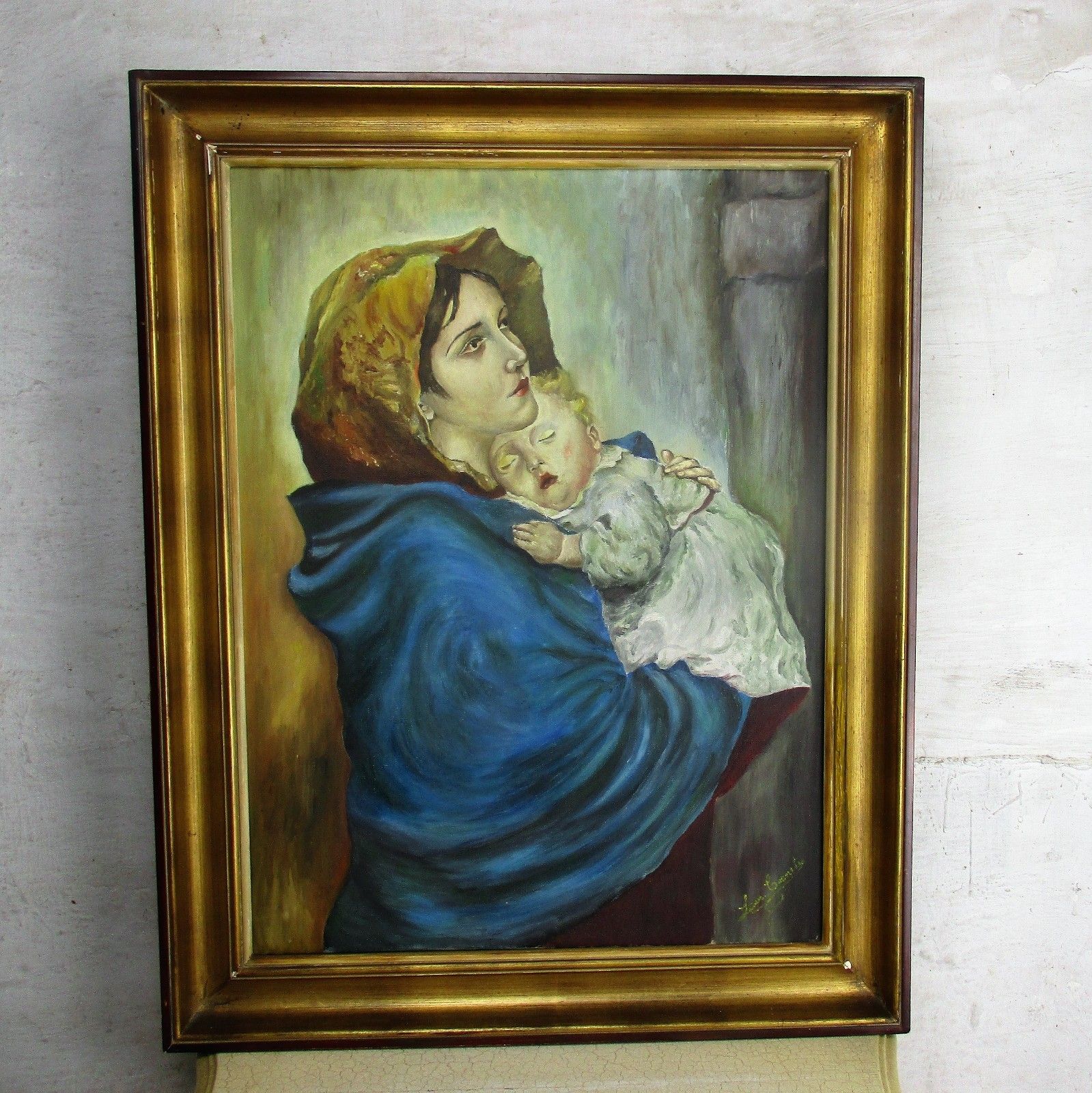 L Gorgeous Oil Painting Canvas Madonnina Madonna Della Strada After Ferruzzi photo furniture