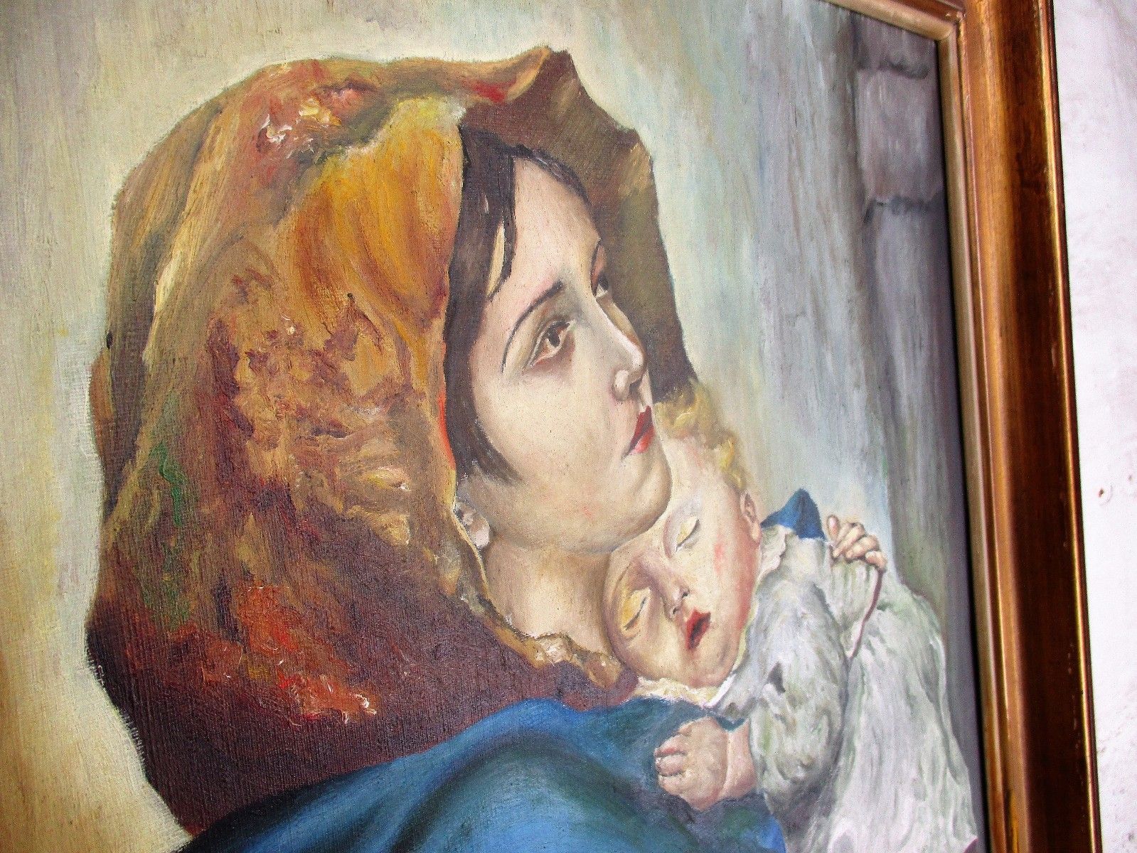 L Gorgeous Oil Painting Canvas Madonnina Madonna Della Strada After Ferruzzi photo vinterior