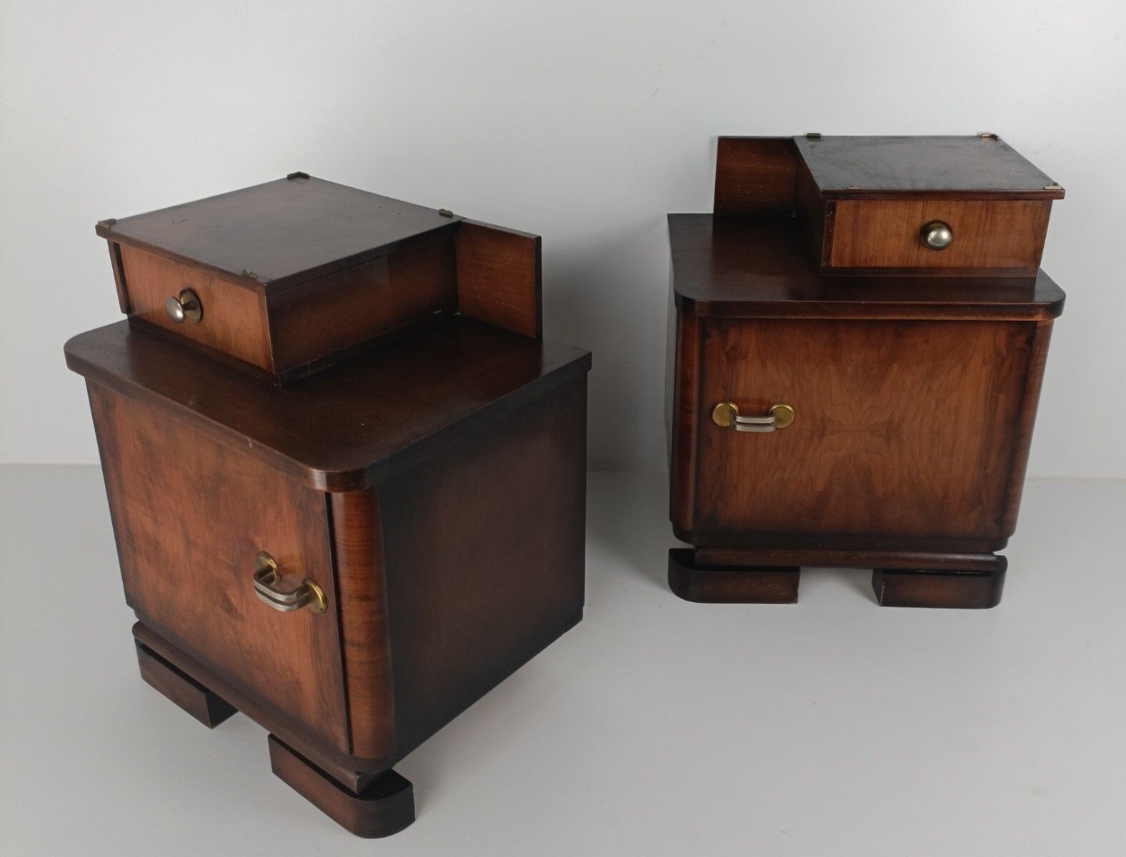 Pair Antique Art Deco Nightstands End Tables Dresser 20s 30s Vanity Cabinets  Wo photo for sale