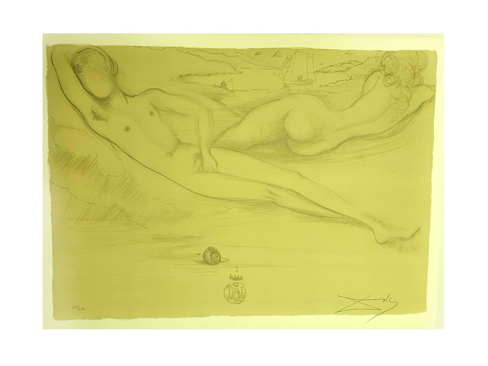 Salvador Dalí­Salvador Dali   At The Beach   Lithograph1970 photo for sale