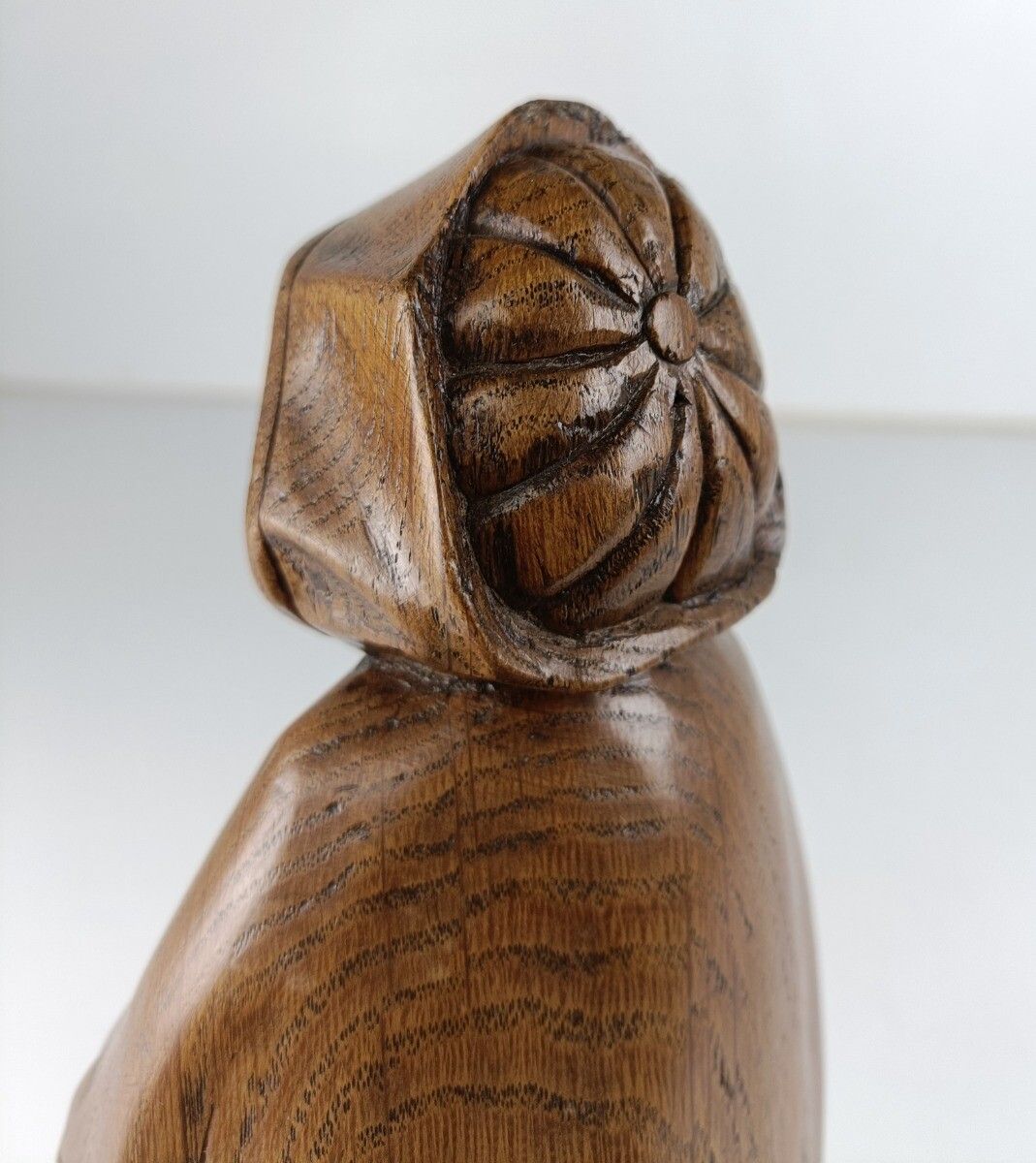 photo for sale Hand Carved Wooden Statue Figurine Sculpture Old Lace Lady Bruges Signed Vanmet