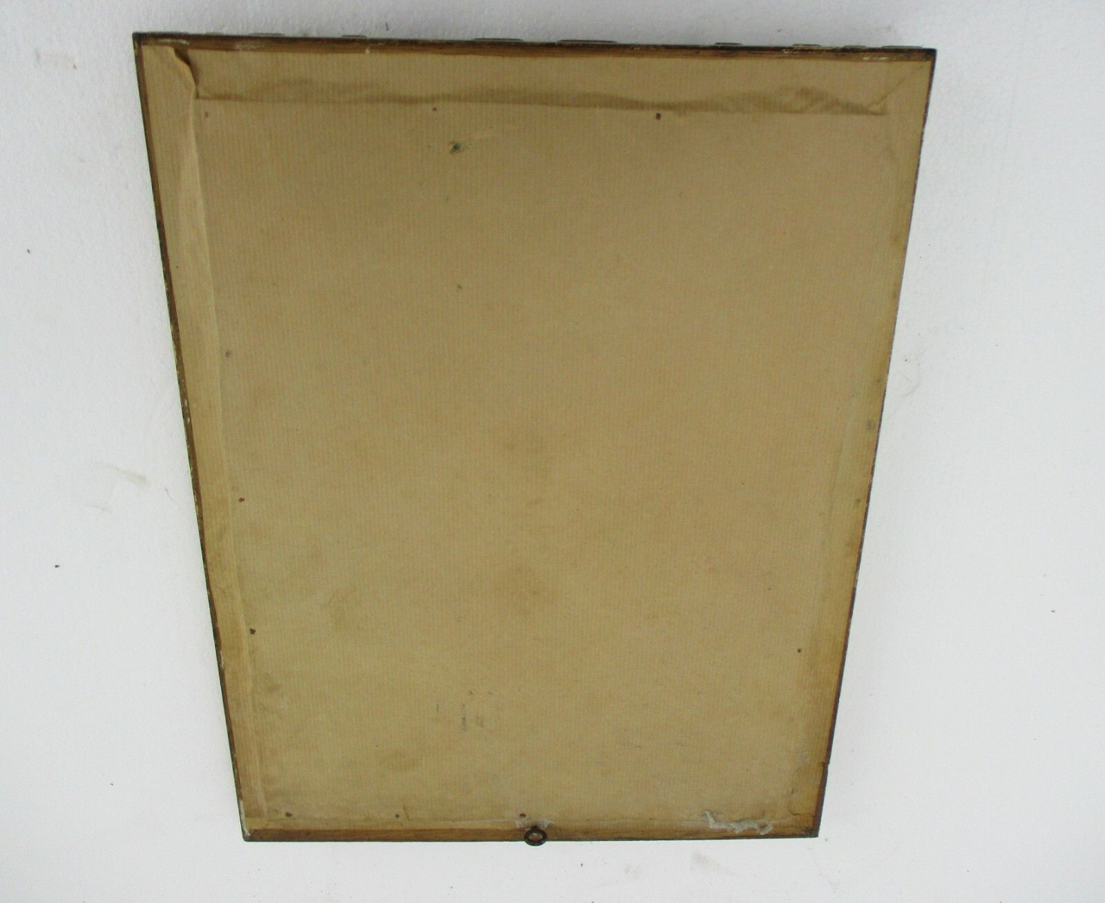 Large  Antique Ornate Wooden Plaster Frame Velvet Convex Glass Dome Crucifix photo 204.0