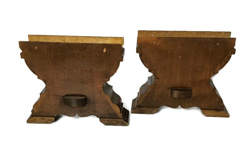 Pair Antique Table Legs Carved Wood Reclaimed Architectural Salvaged  Parts