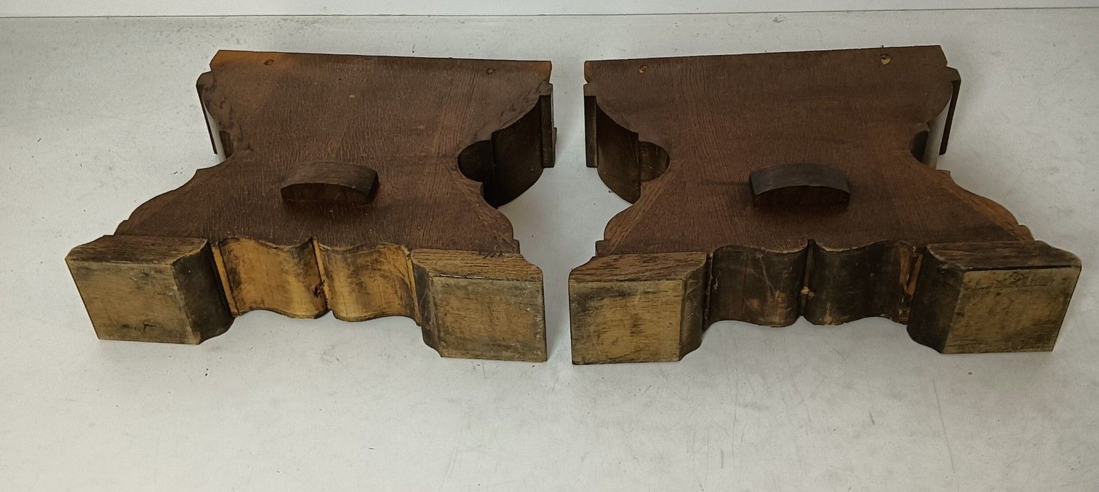 Pair Antique Table Legs Carved Wood Reclaimed Architectural Salvaged  Parts photo vintage