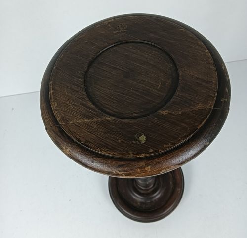 Vintage Barley Twist Twisted Hand Carved Wooden Pedestal Plant Stand Side Table photo vinterior