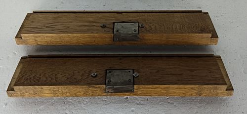 Two Ornate Carved Wooden Pediment Cabinet Doors Brass Handle Architectural Salva photo for sale
