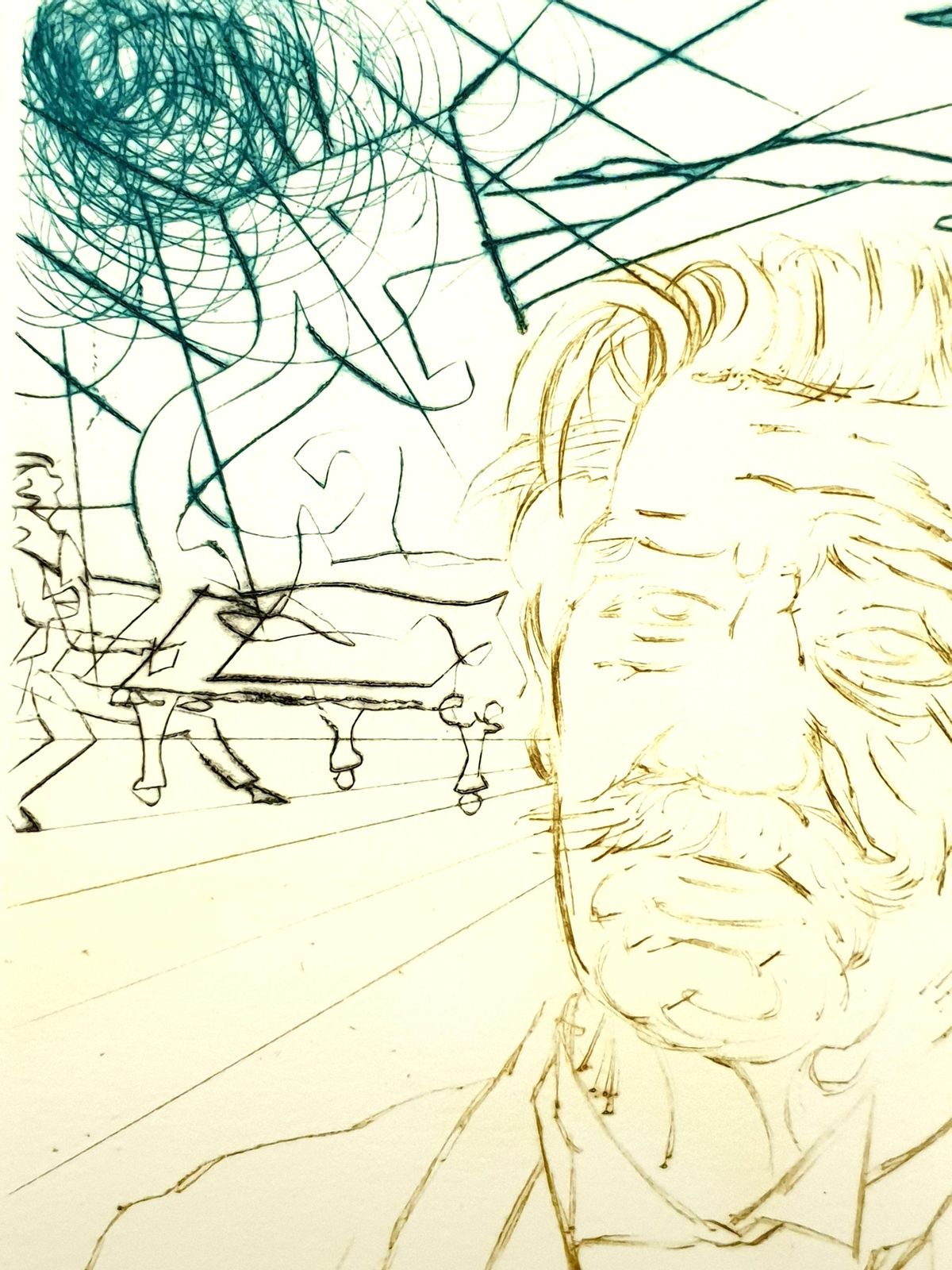 Salvador Dalí­Salvador Dali   Albert Schweitzer   Original Handsigned Engraving1970 photo furniture
