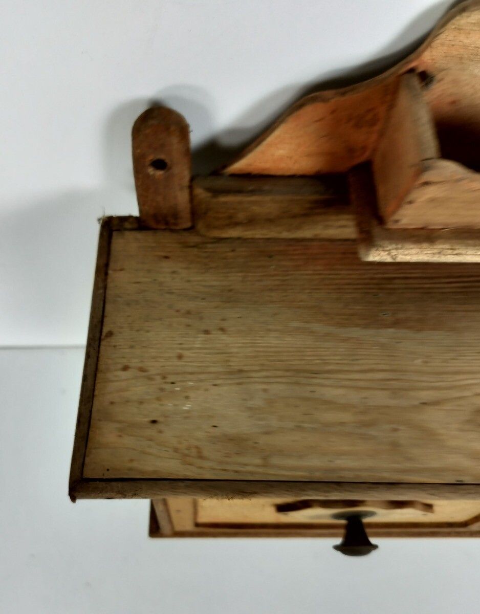 Antique Wall Hanging Herbal Rack Cabinet Kitchen Drawers Carved Sanded Wood Bar photo buy