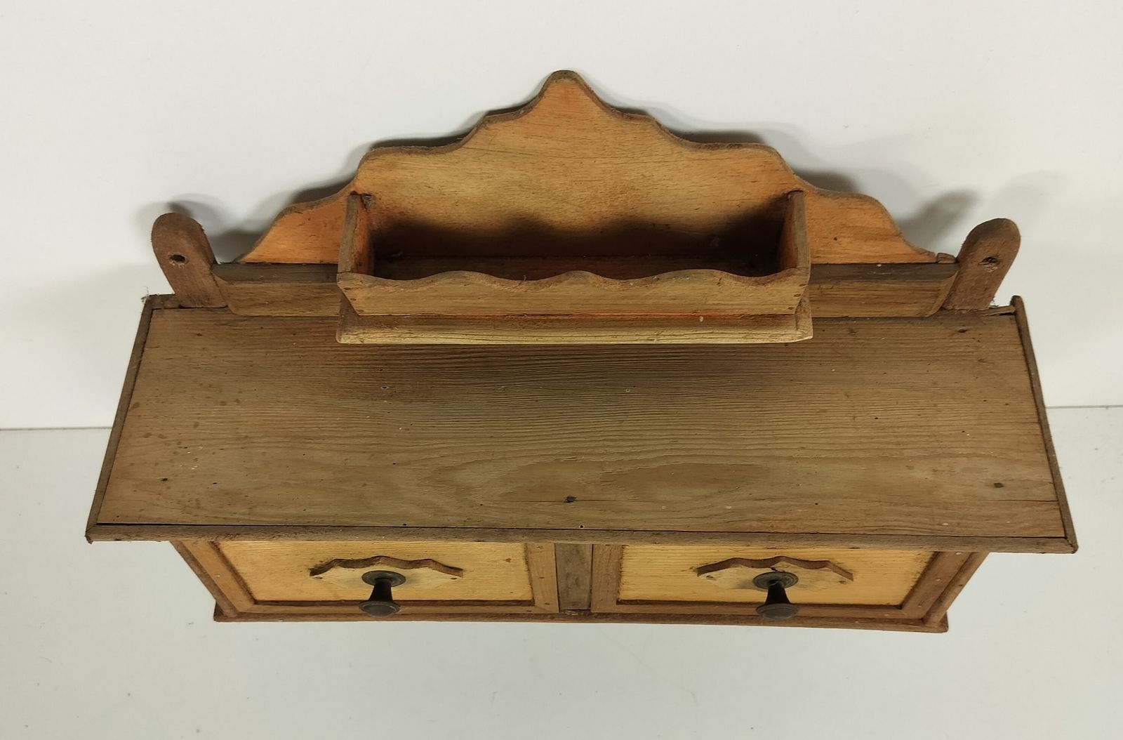 Furniture Antique Wall Hanging Herbal Rack Cabinet Kitchen Drawers Carved Sanded Wood Bar photo
