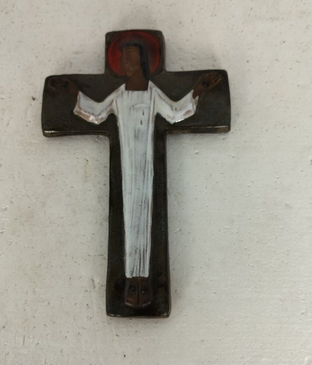 Mid Century Modern Ceramic Crucifix  Jesus Christ Era Rogier Vandeweghe Amphora photo 121.0