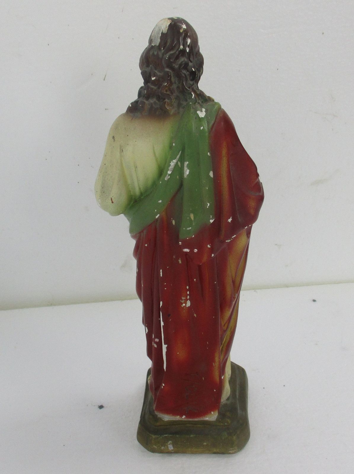 Statue Jesus Christ Savior Sacred Heart Holy Heart Plaster Antique photo vinterior
