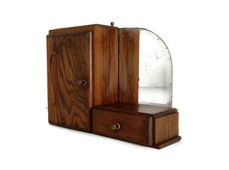 Gorgeous Antique Art Deco Medicine Apothecary Cabinet Beveled Glass Mirror Bathr