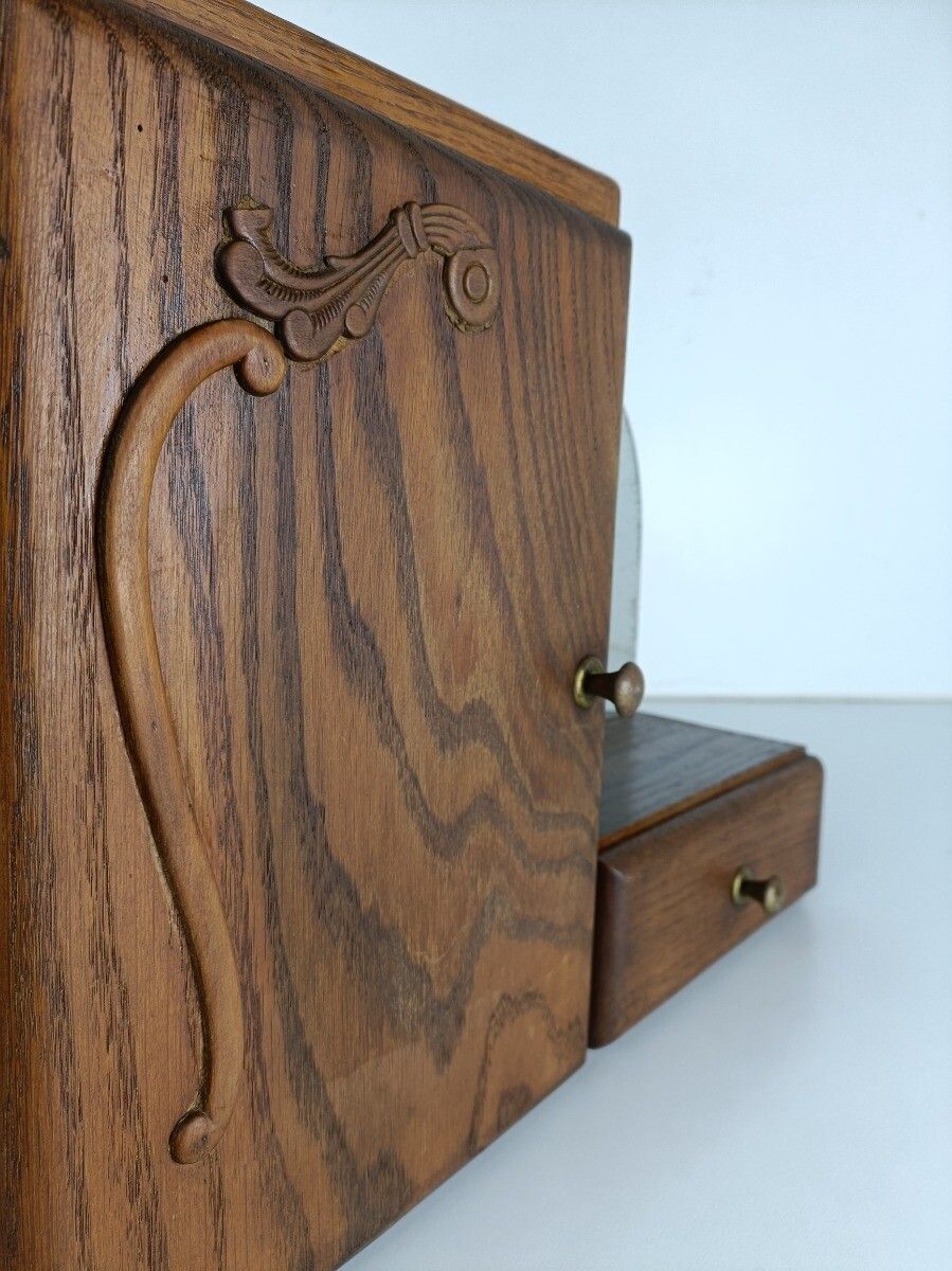 photo furniture Gorgeous Antique Art Deco Medicine Apothecary Cabinet Beveled Glass Mirror Bathr