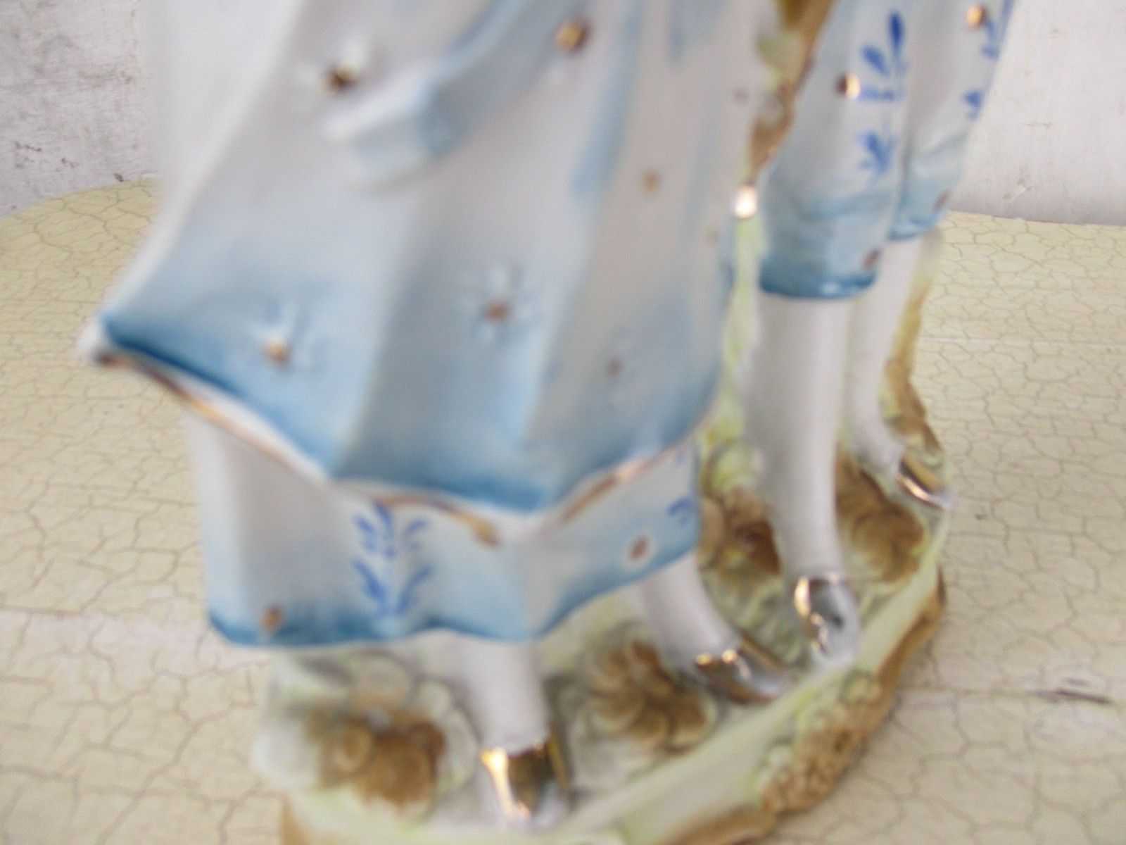 Lovely Porcelain Figurine Spill Vase Statue Victorian Couple Pair  Bisque photo 108.0