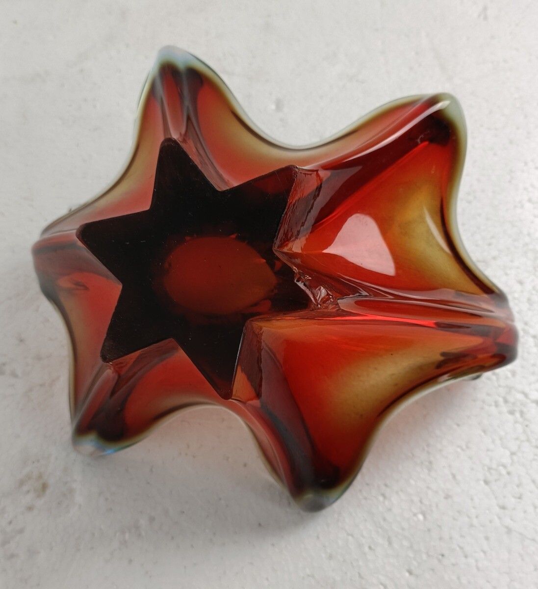photo for sale Italian Cranberry Blue Bowl Dish Centerpiece Murano Seguso Art Glass Modernist S