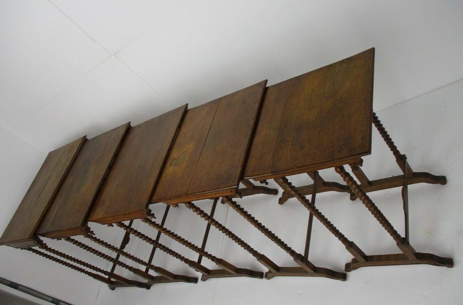 Antique Exceptional Barley Twist Nesting Stacking Side Tables Set Of 5 Edwardian photo Furniture
