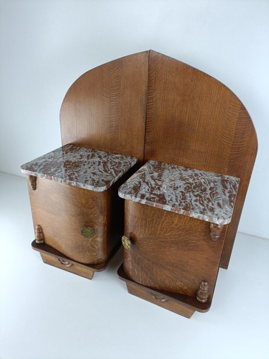 Antique Art Deco Nightstands End Tables Dresser 20s 30s Vanity Cabinets  Wood Ca photo furniture