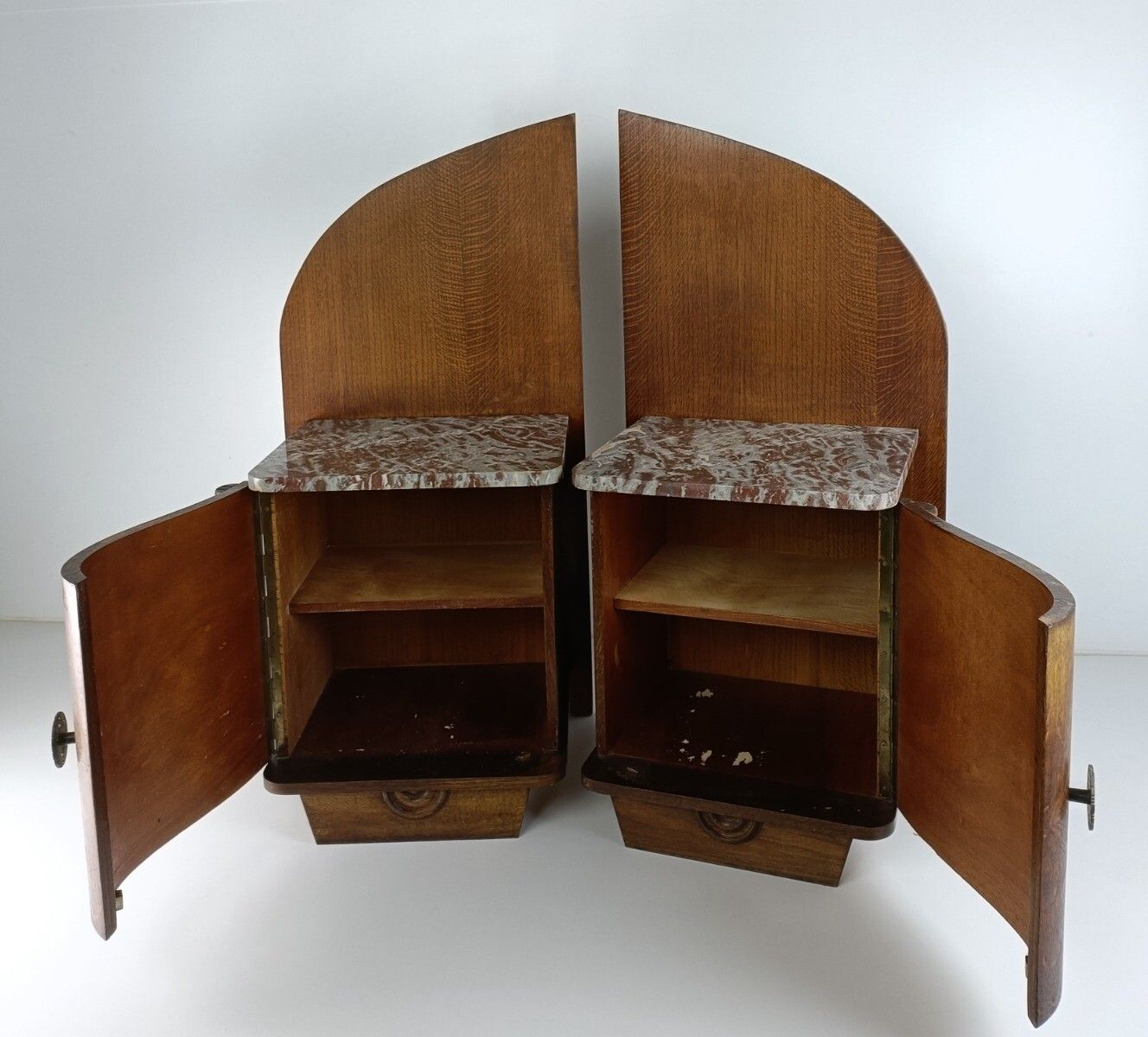 Antique Art Deco Nightstands End Tables Dresser 20s 30s Vanity Cabinets  Wood Ca photo vintage