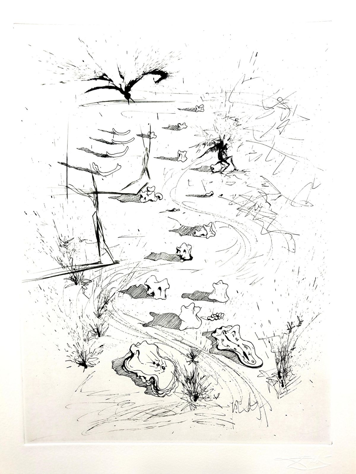 Salvador Dalí­Salvador Dali   The Trenches   Original Etching1967