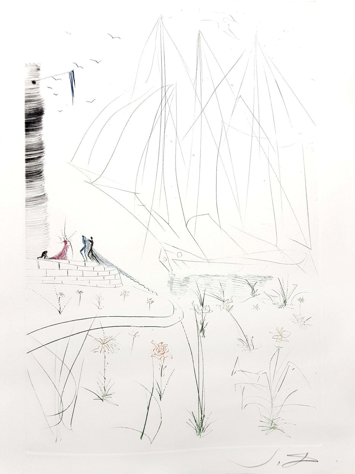 Salvador Dalí­Salvador Dali   The Arrival Of Iseult   Original Etching1970