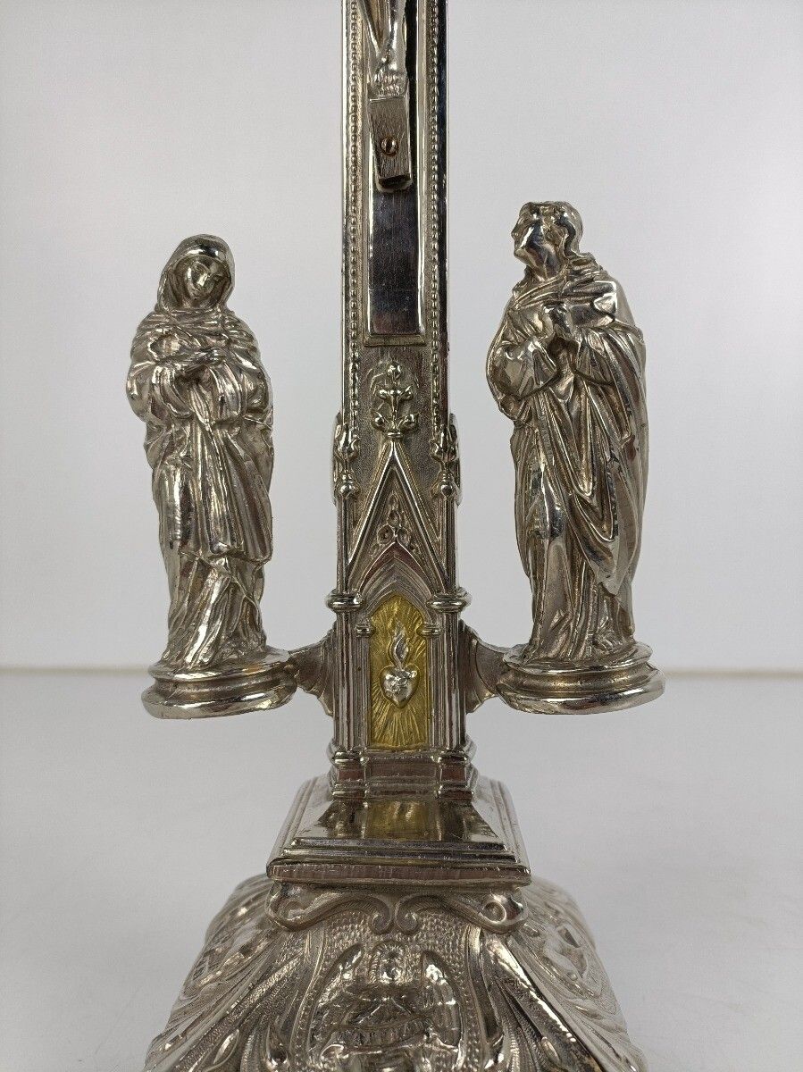 Standing Crucifix Cross Saint John Saint Mary Magdalene Golgotha Apostles Ornate photo for sale