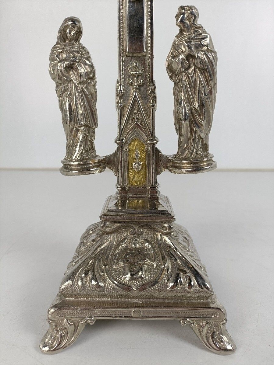 Standing Crucifix Cross Saint John Saint Mary Magdalene Golgotha Apostles Ornate photo Home Decor