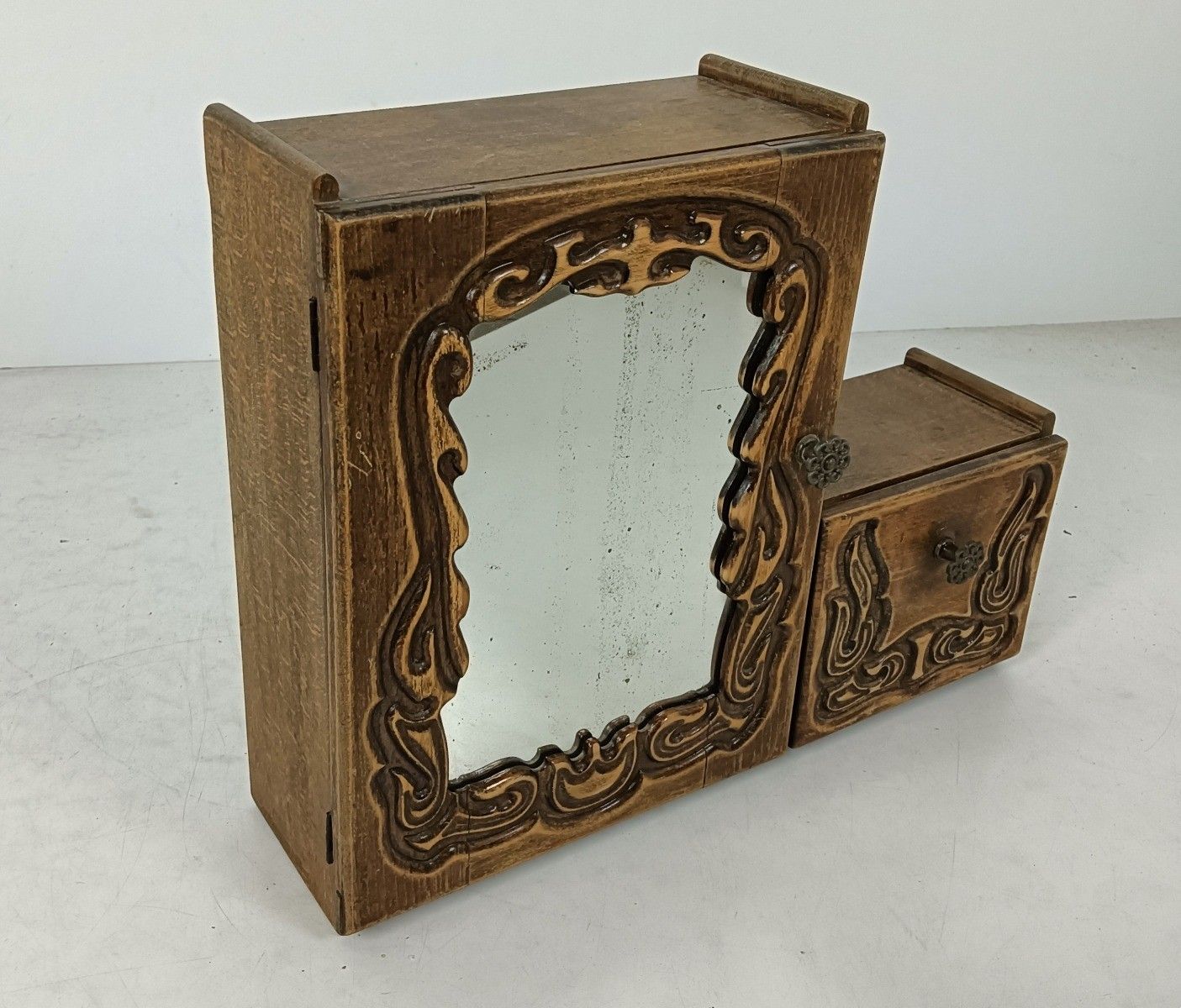 Antique Art Deco Wall Hanging Medicine Apothecary Pharmacy Cabinet Shaving Cabin photo 202.0