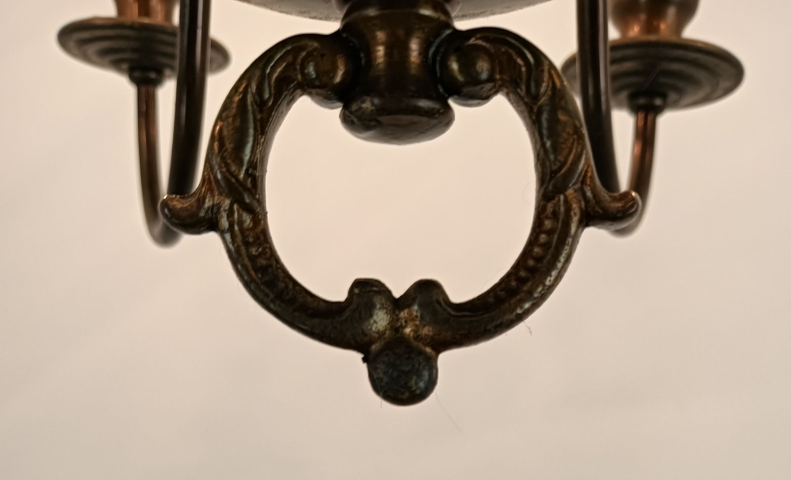 Vintage Chandelier Flemish Dutch Brass  Fish 8 Lights Beautiful Farmhouse Style photo vintage