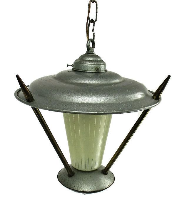 Stilnovo Style  Lantern Ornate Brass Chandelier Pendant Mid Century Modern Htf