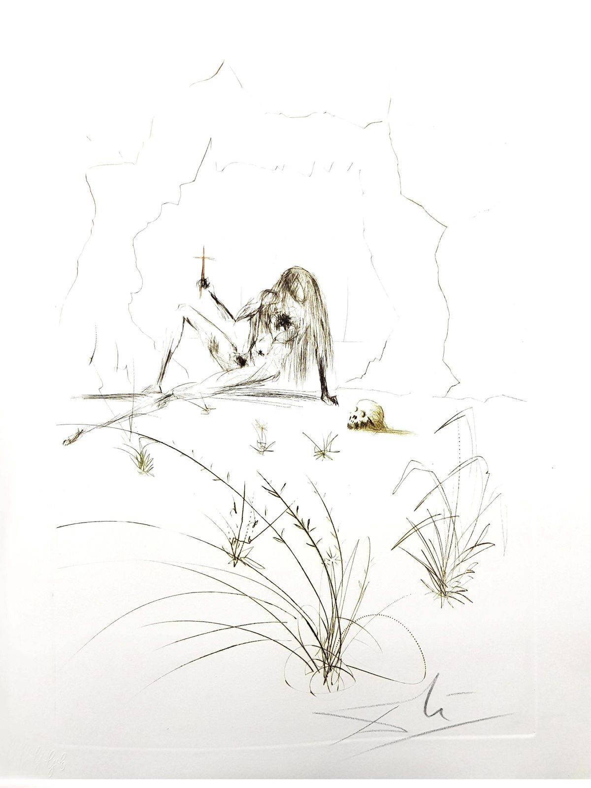 Salvador Dalí­Salvador Dali   Brother Ogrin, The Hermit   Original Etching1970