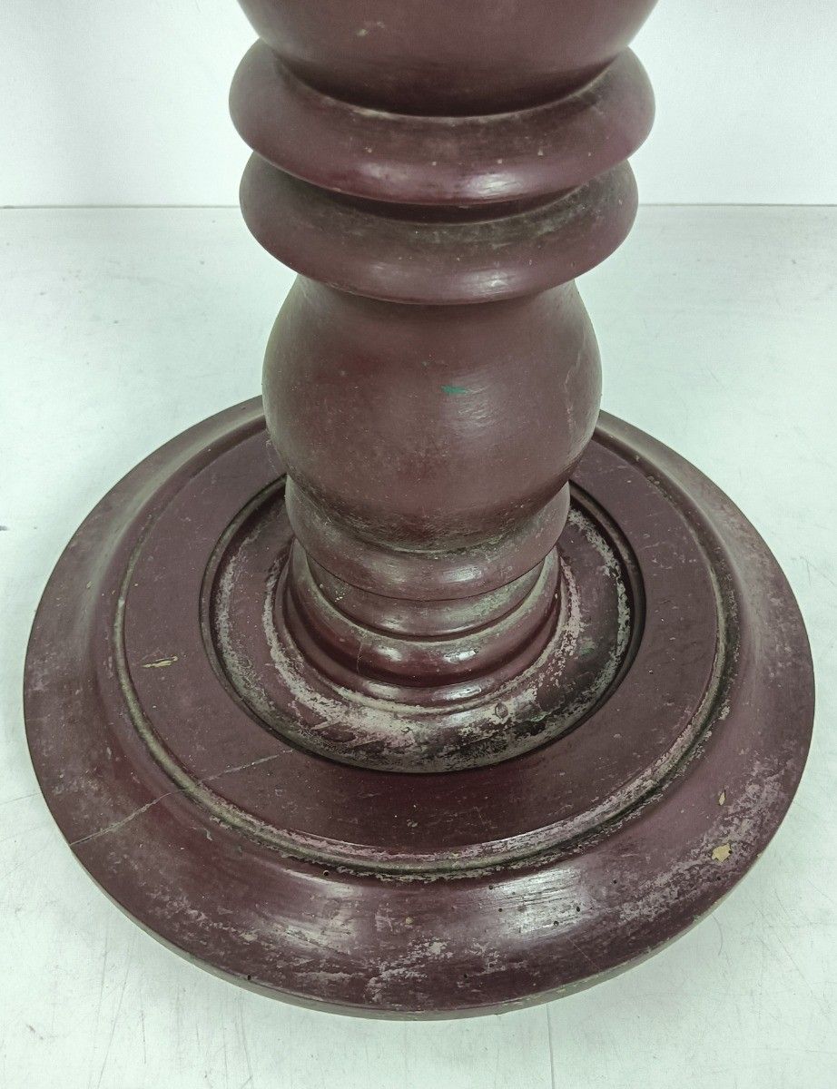 Huge Antique Carved Wooden Pedestal Plant Bonsai Stand Side Table Purple photo 162.0