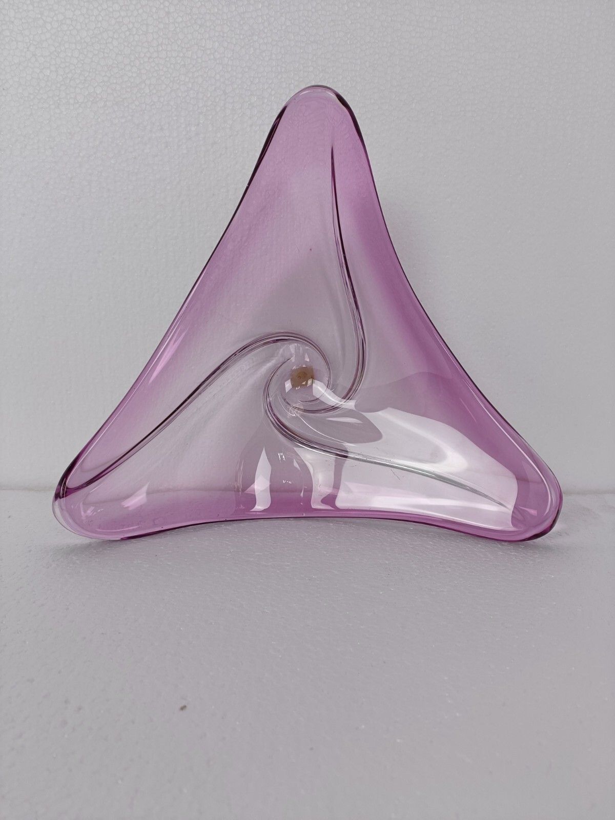Val St Lambert Belgium Bowl Dish Centerpiece Cranberry Marked Art Glass Crystal photo 204.0