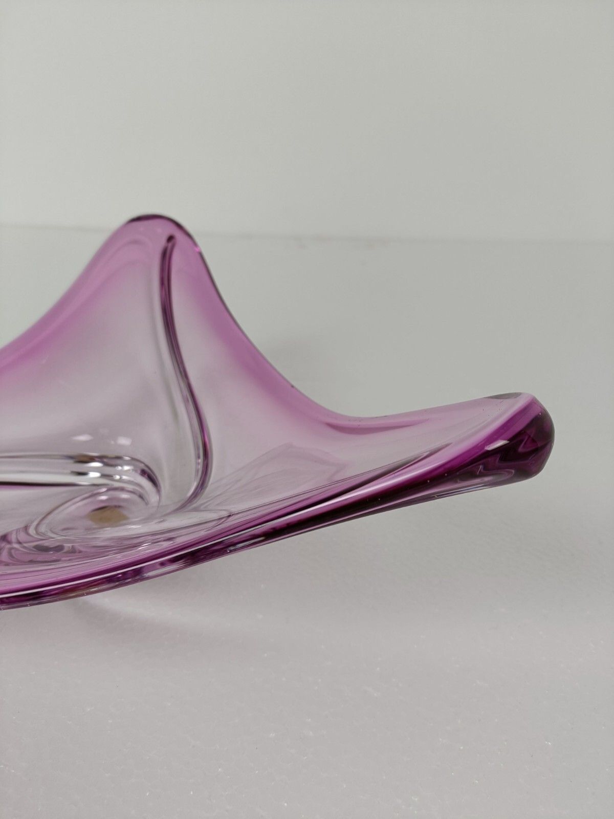 photo furniture Val St Lambert Belgium Bowl Dish Centerpiece Cranberry Marked Art Glass Crystal