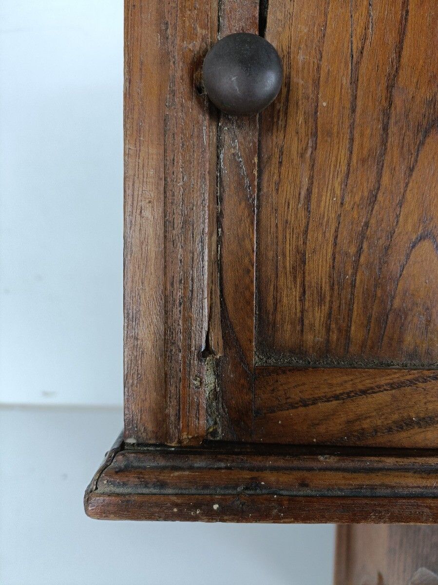 Large Wall Cabinet Console Coat Hat Rack Carved Wood French Fleur De Lis Hooks V photo 324.0