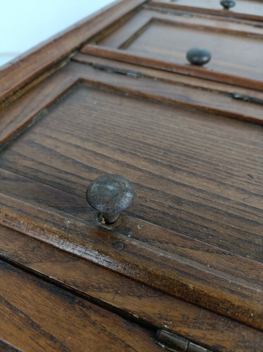 Furniture Large Wall Cabinet Console Coat Hat Rack Carved Wood French Fleur De Lis Hooks V photo