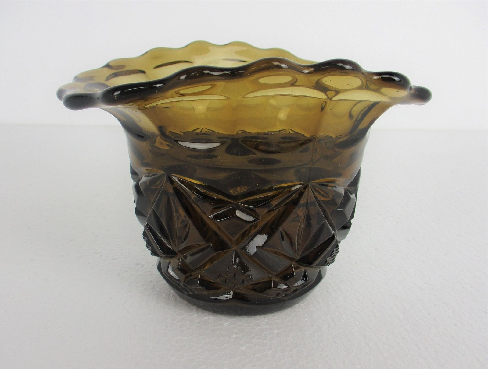 Art Deco Amber Flower Holder Pique Fleurs Art  Glass Vase 2 Pieces photo furniture
