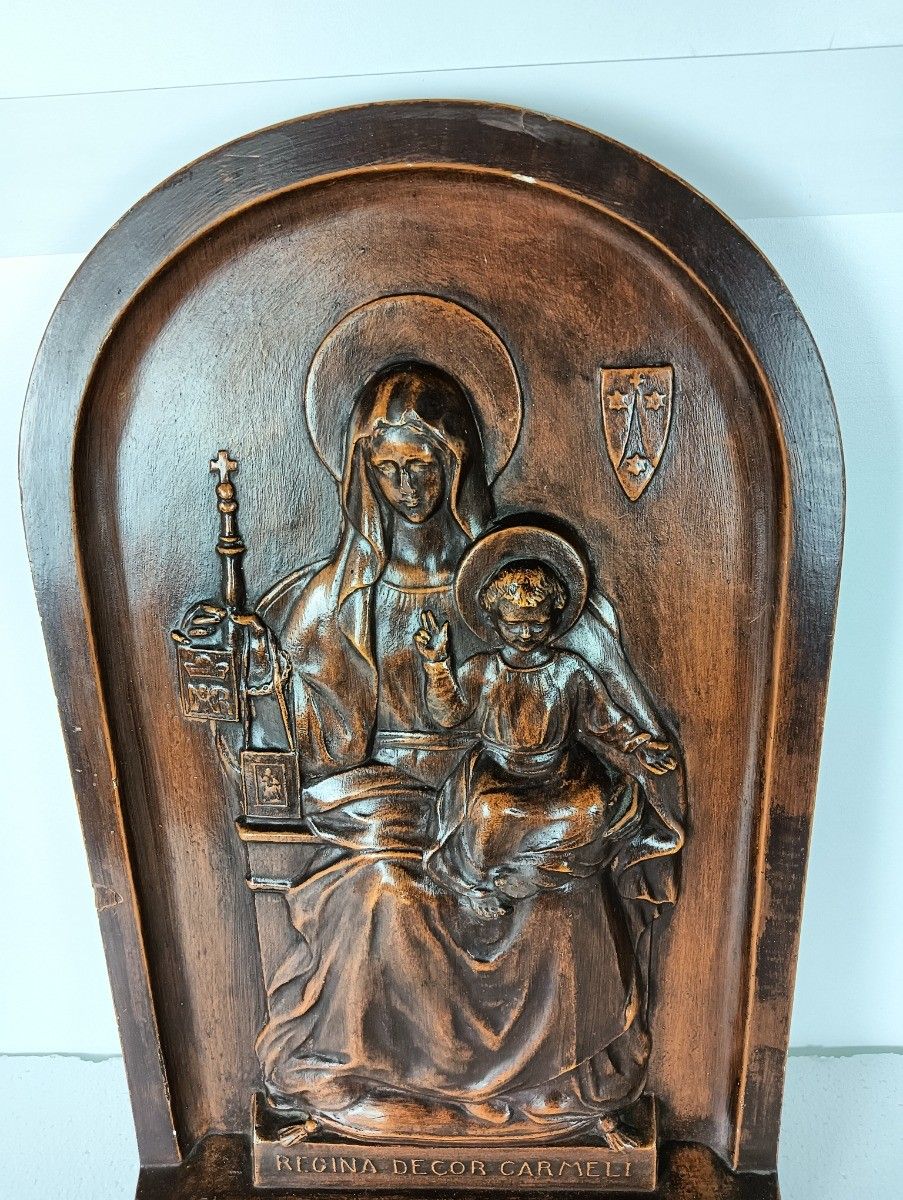 Regina Decor Carmeli Our Lady Beauty Of Carmel With Infant Jesus Wall Plaque Pla photo 197.0