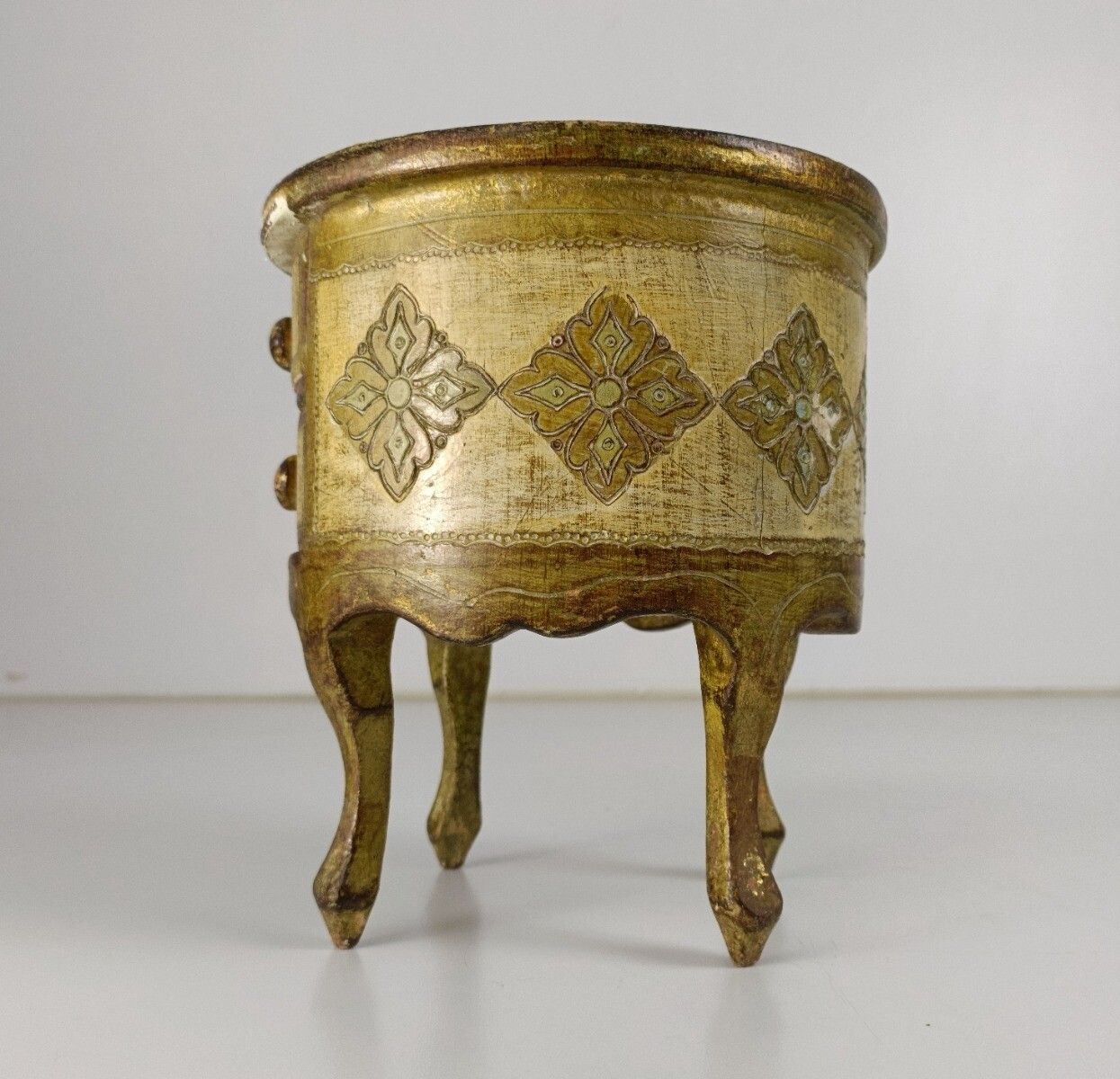 Small Italian Mid Century Hollywood Regency Florentine Jewelry Trinket Box Cabin photo 142.0