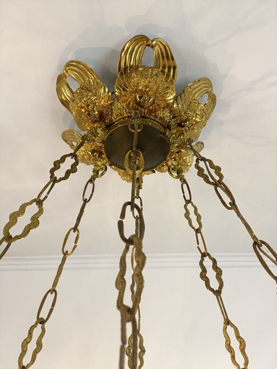 Neo Classic Bronze Doré French Empire Chandelier 18th Century Xxl Huge Stunning photo 4454.0