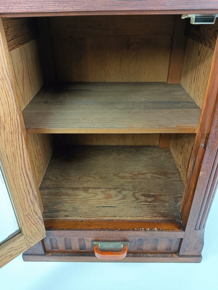 photo furniture Gorgeous Art Deco Medicine Apothecary Cabinet Antique Beveled Glass, Shaving Cab