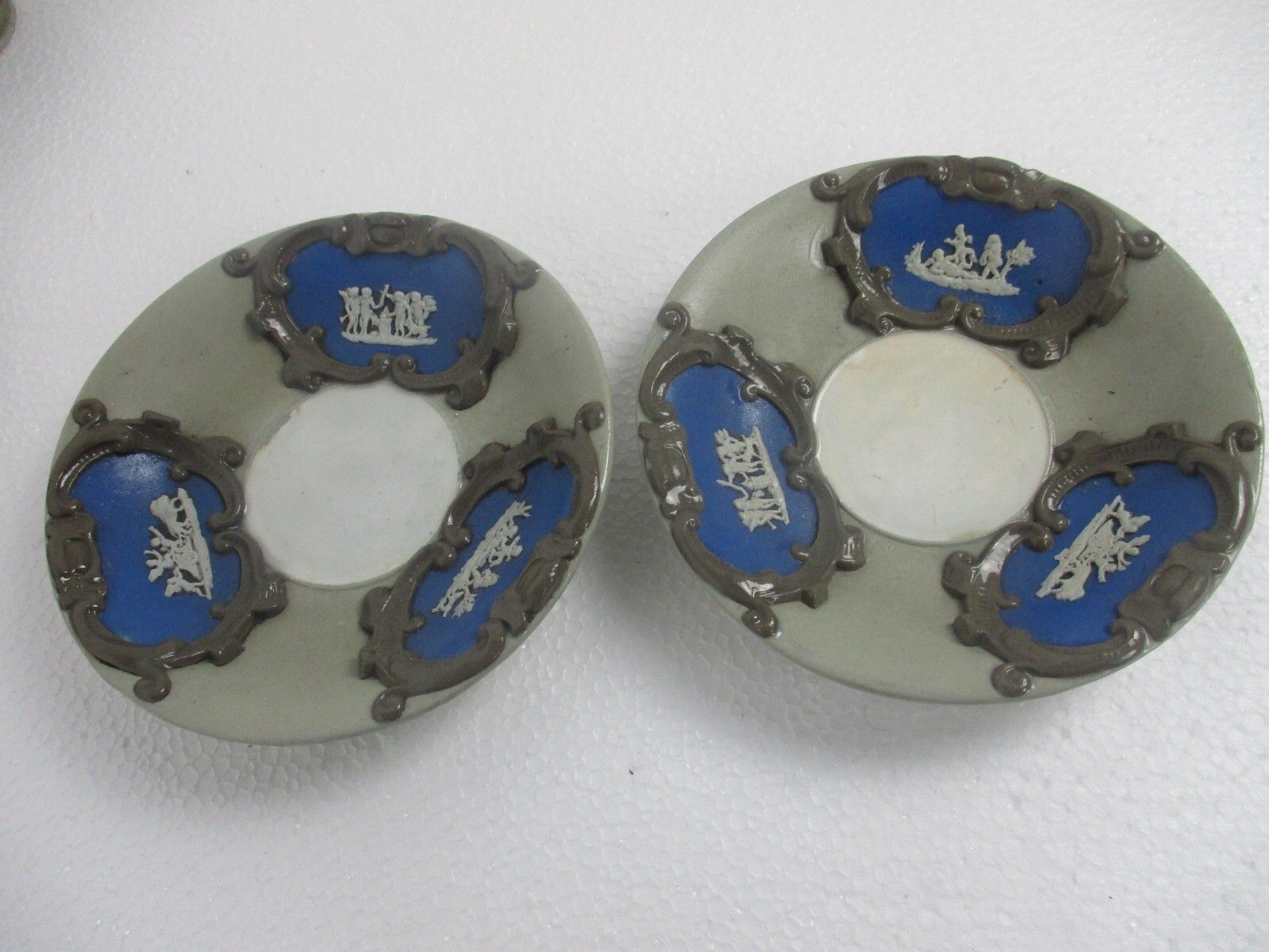 Antique Breakfast Set Mettlach Boch Stoneware Cameo Dragons 1900s Extremely Rare photo 1134.0
