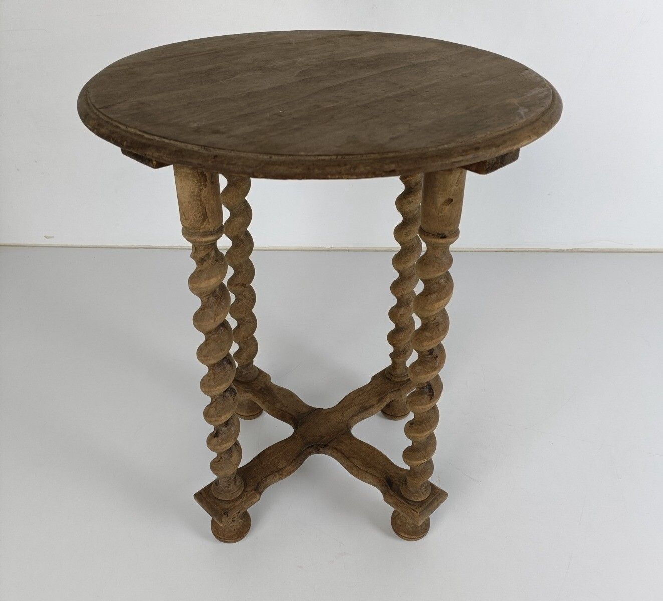 Barley Twist Wooden Side Wine Table Pedestal Plant Bonsai Stand Two Tier Barn Co photo furniture