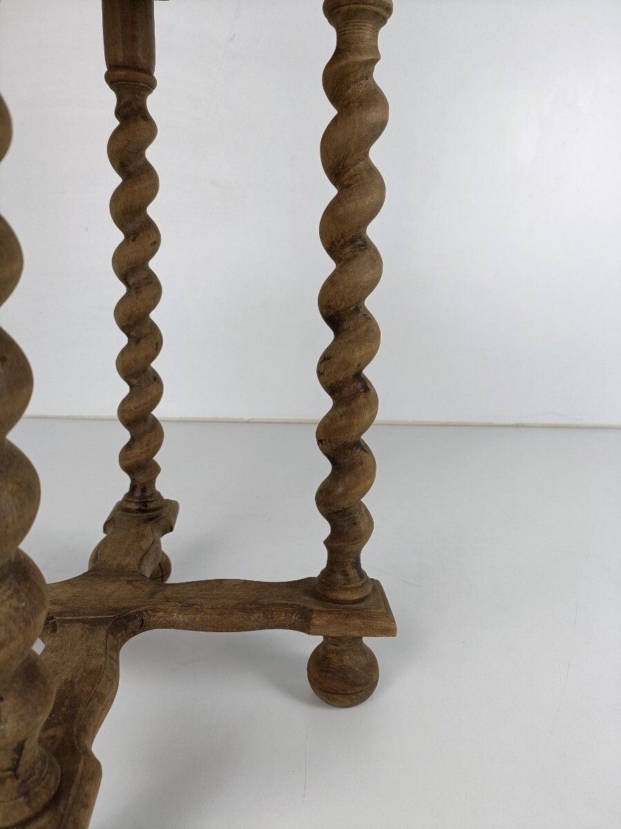 Barley Twist Wooden Side Wine Table Pedestal Plant Bonsai Stand Two Tier Barn Co photo Furniture