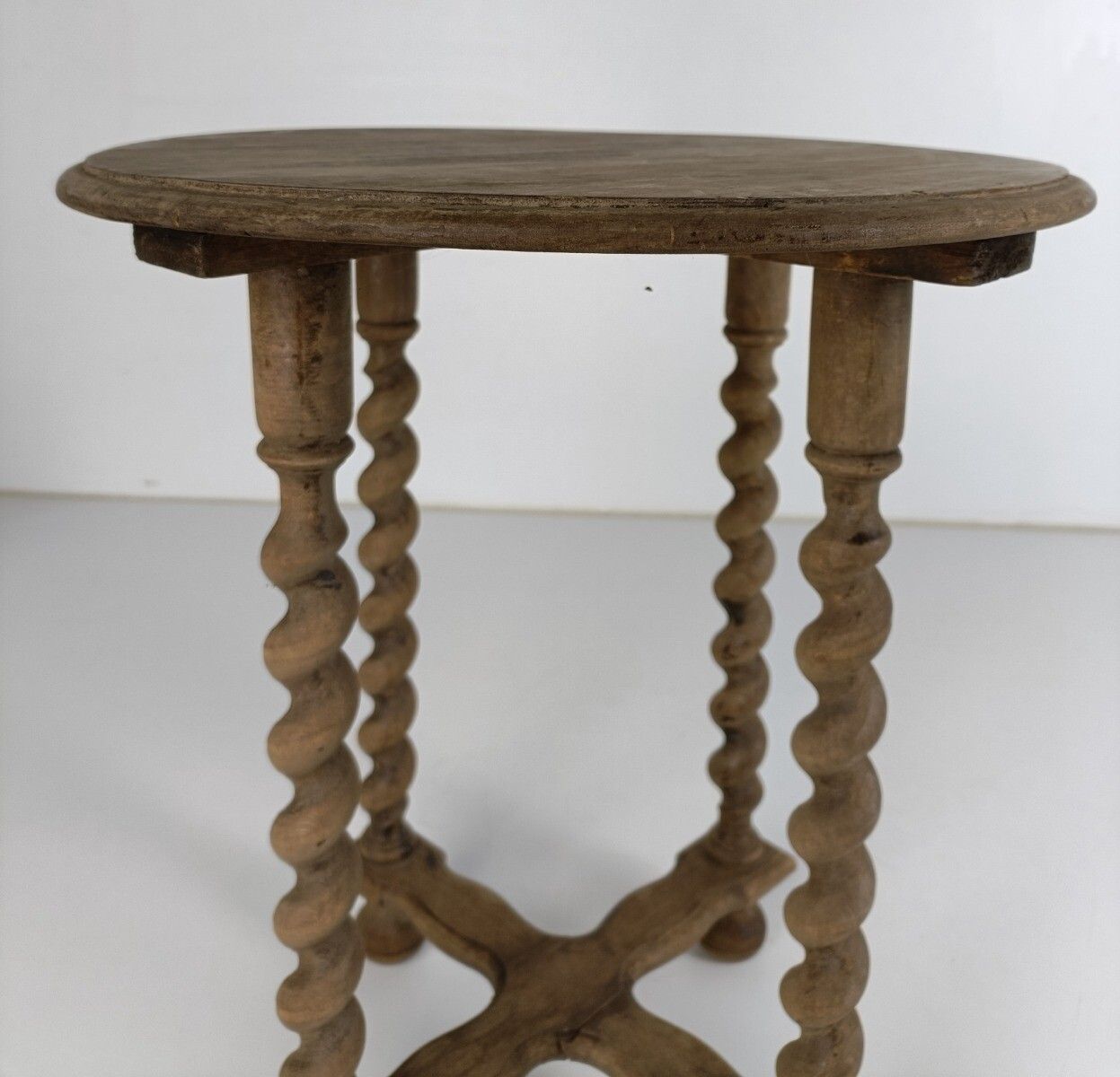 Barley Twist Wooden Side Wine Table Pedestal Plant Bonsai Stand Two Tier Barn Co photo buy