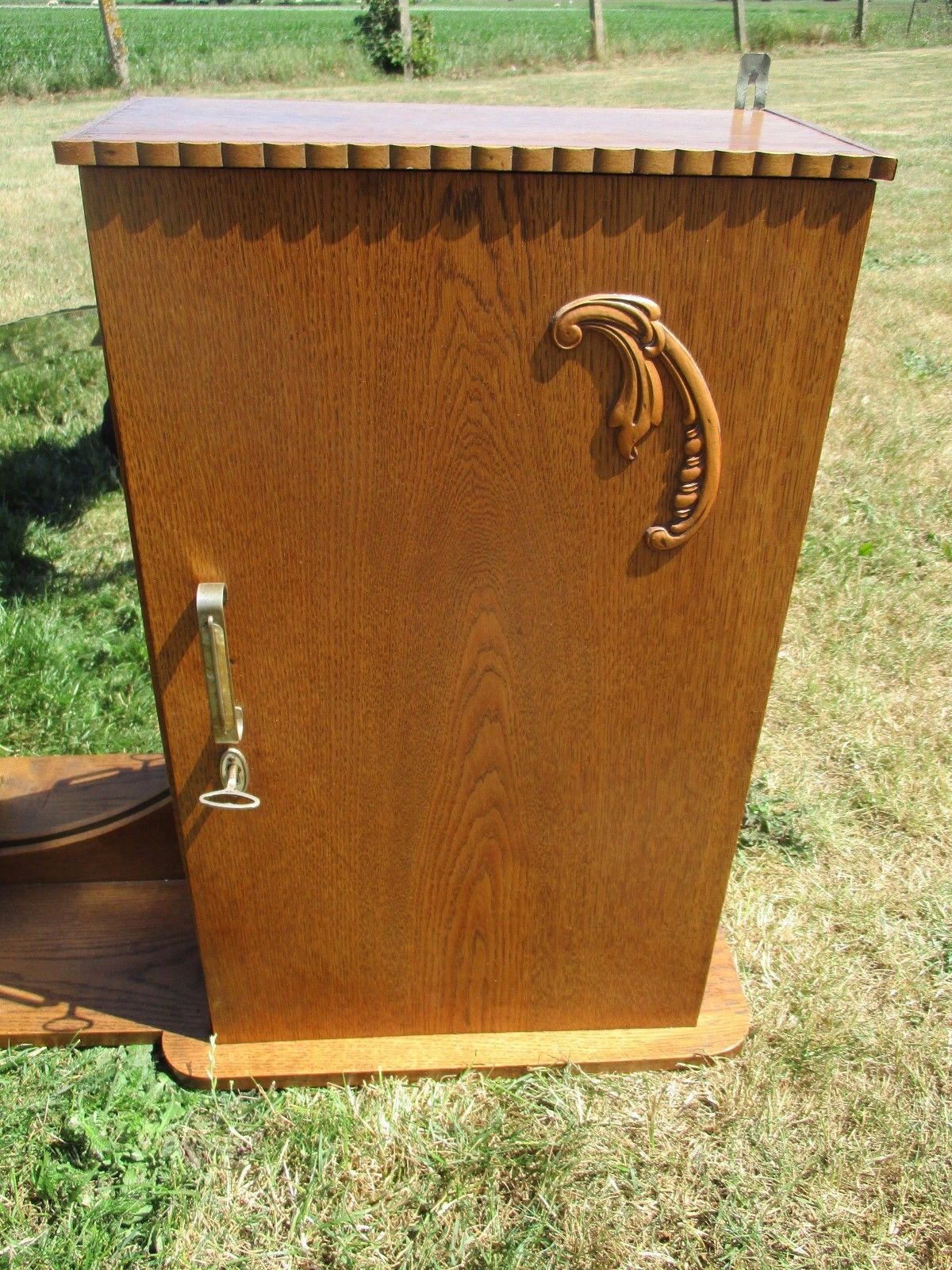 Antique French Kitchen Corner Medicine Cabinet Double Beveled Glass Commode photo Furniture