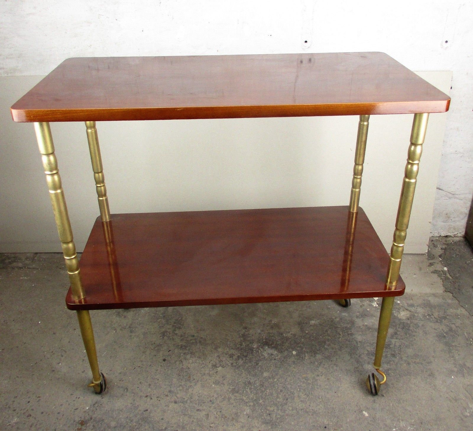 Furniture Bar Cocktail Tea Cart Trolley  Mid Century Modern Kitchen Island Wood Veneer Wow photo