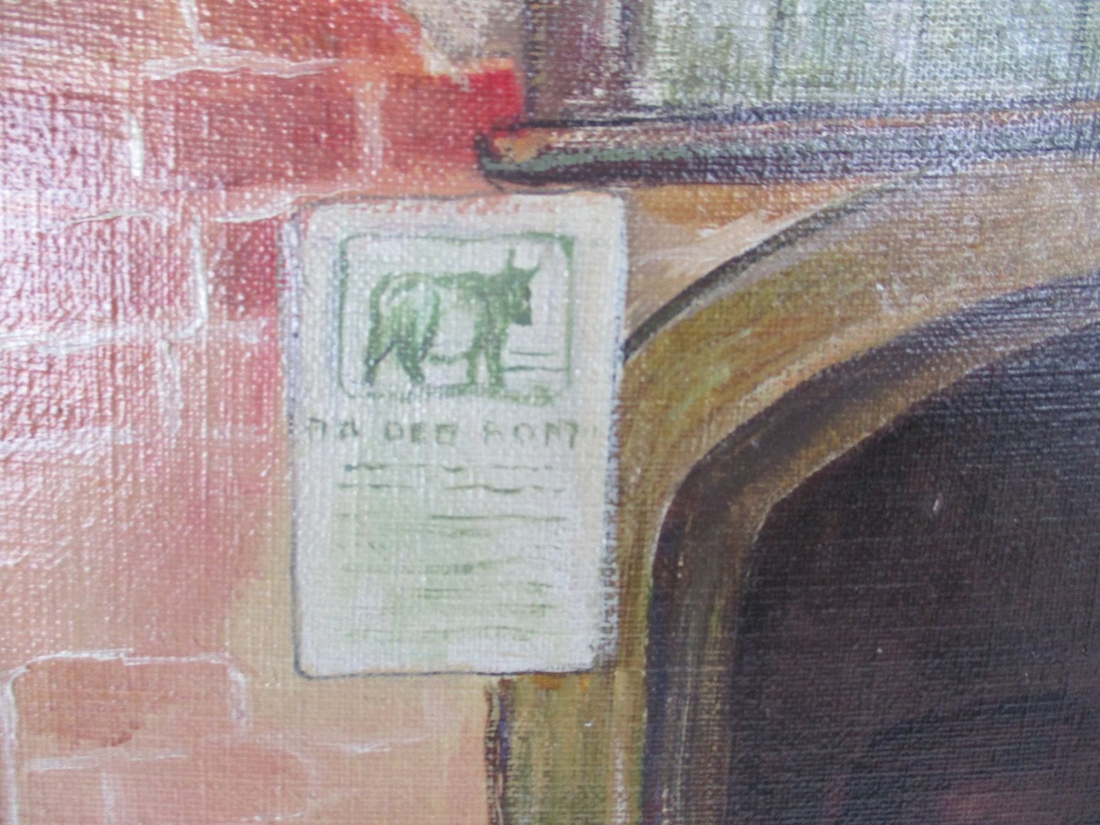 Oil Painting  On Canvas Pub Cafe In Den Hont Signed F. Van Garsse photo furniture